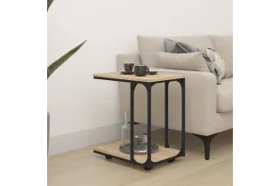 Table d'appoint à roues Chêne sonoma 50x35x55,5 cm