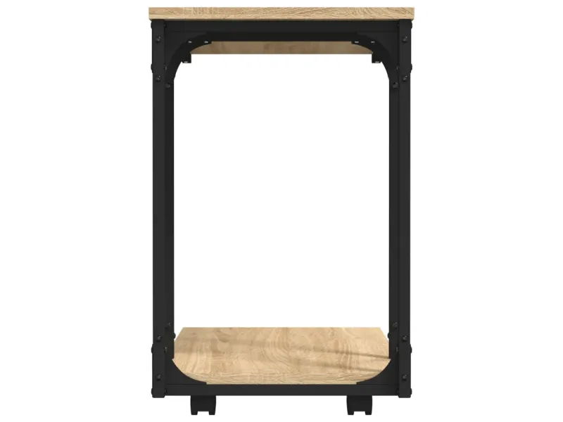Table d'appoint à roues Chêne sonoma 50x35x55,5 cm