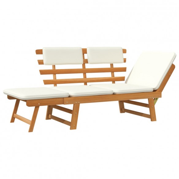 Banc de jardin avec coussins 2-en-1 190 cm Bois d'acacia massif