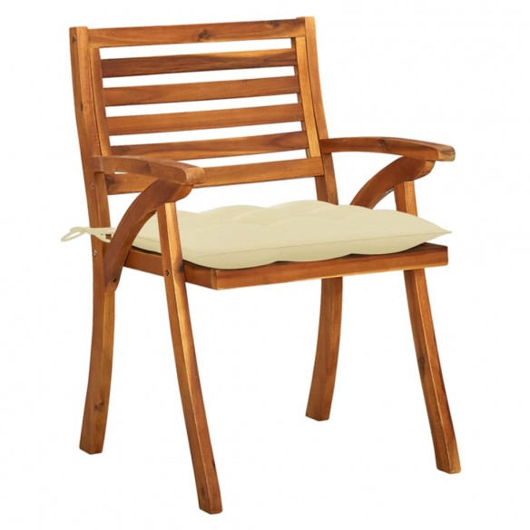 Chaises de jardin avec coussins 8 pcs Bois d'acacia solide