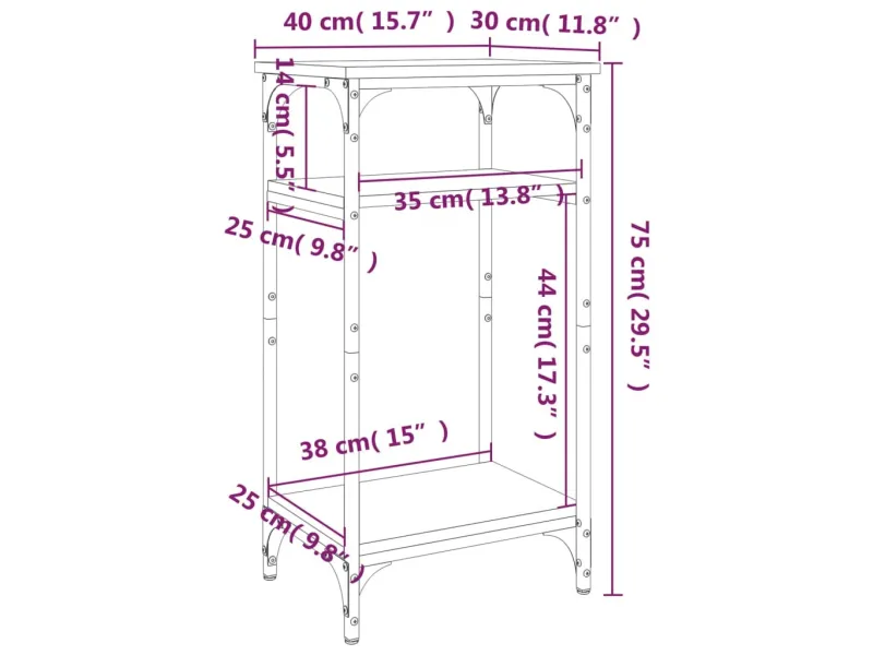 Table d'appoint Chêne sonoma 40x30x75 cm 