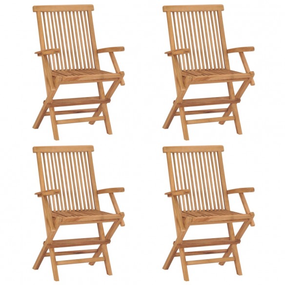 Chaises de jardin avec coussins anthracite 4 pcs Bois de teck