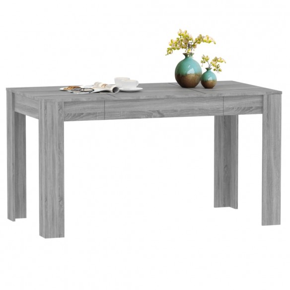 Table à dîner Sonoma gris 140x74,5x76 cm Bois d'ingénierie