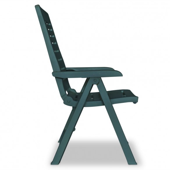 2 pcs Chaises inclinables de jardin Plastique Vert