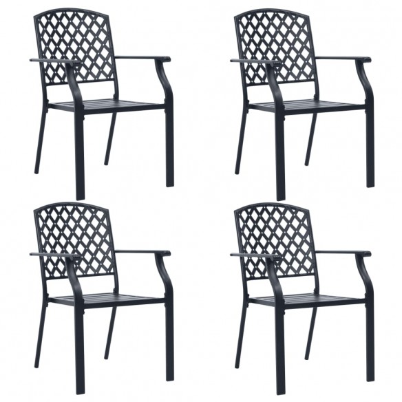 Chaises d'extérieur 4 pcs Design maillé Acier Noir