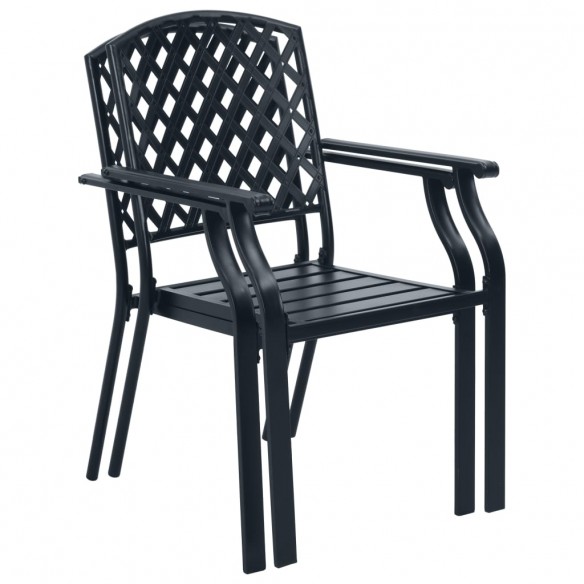 Chaises d'extérieur 4 pcs Design maillé Acier Noir