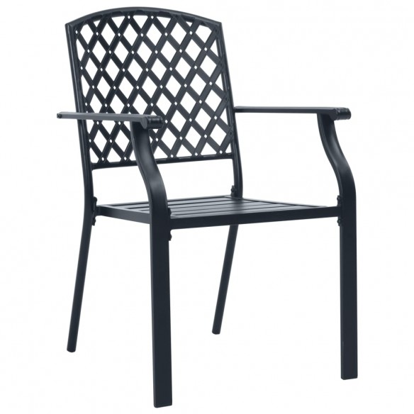 Chaises d'extérieur 4 pcs Design maillé Acier Noir