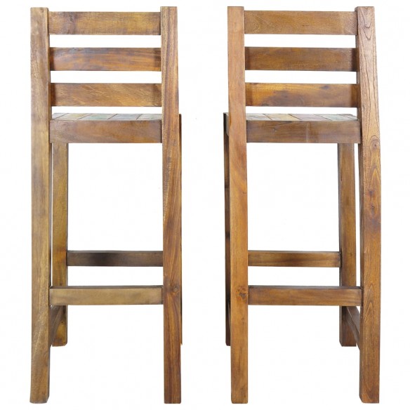 Tabourets de bar lot de 2 bois massif de récupération