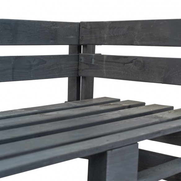 Banc d'angle palette de jardin bois gris