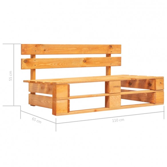 Banc palette de jardin bois marron miel