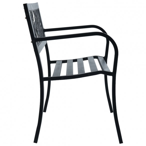 Banc de jardin 125 cm Noir Acier