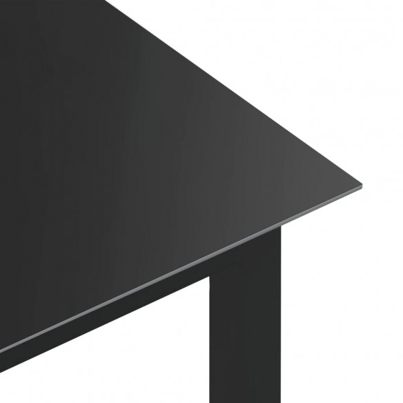 Table de jardin Noir 150x90x74 cm Aluminium et verre