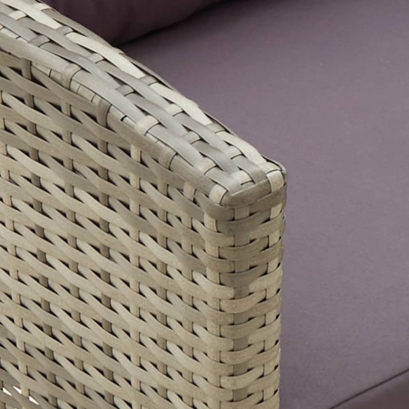 Chaise de jardin avec coussins Résine tressée Gris