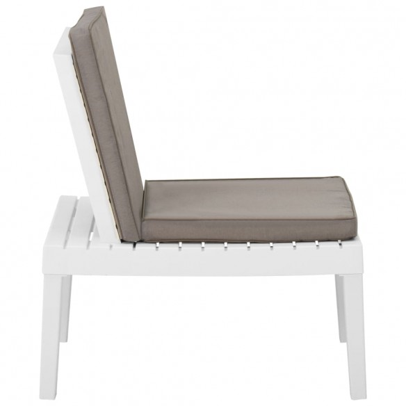 Chaise de salon de jardin avec coussin Plastique Blanc