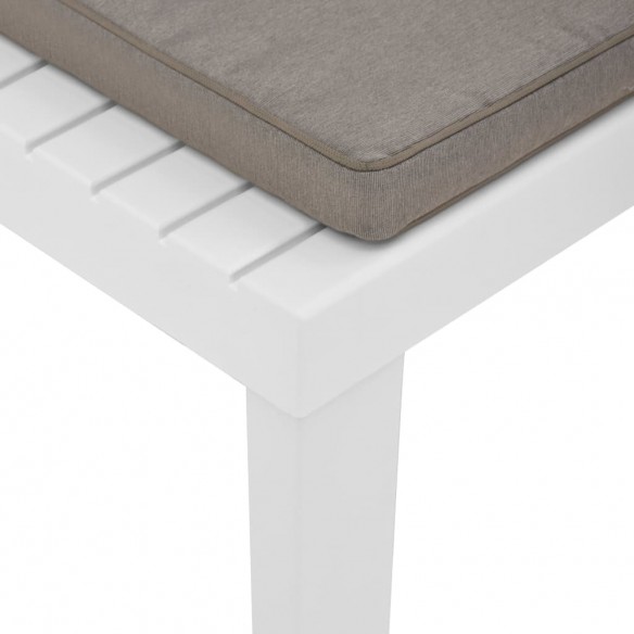 Chaise de salon de jardin avec coussin Plastique Blanc