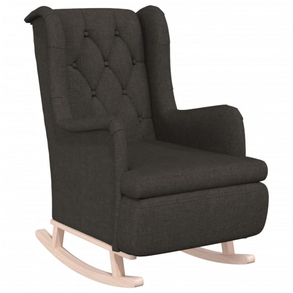 Fauteuil avec pieds à bascule et tabouret Gris foncé Tissu