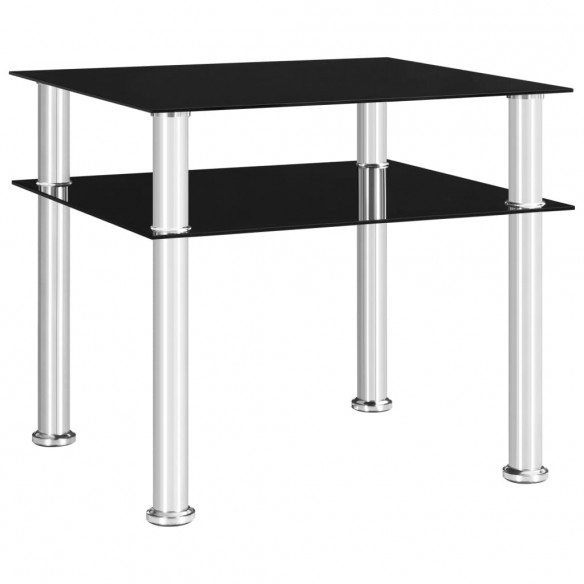 Table d'appoint Noir 45x50x45 cm Verre trempé