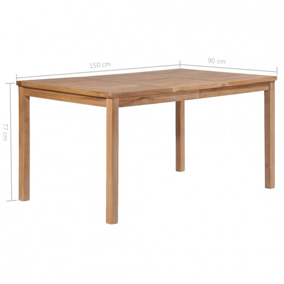 Table de jardin 150x90x77 cm Bois de teck solide