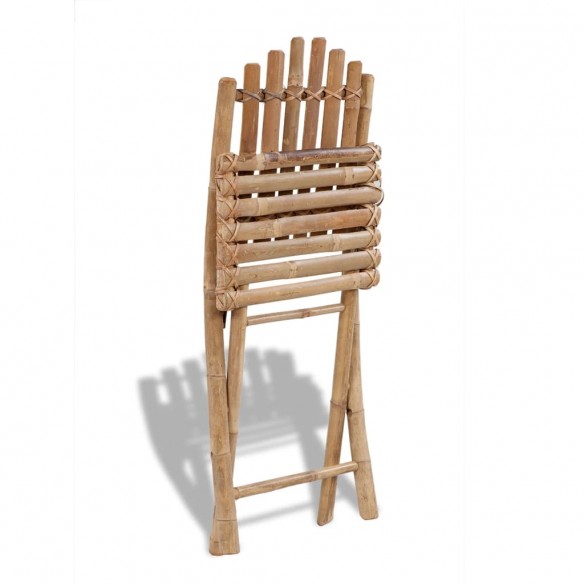 Chaises pliables de jardin 2 pcs Bambou