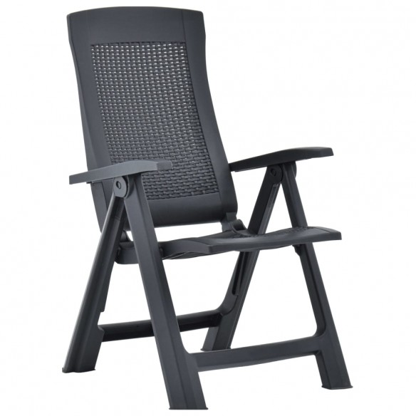 Chaises inclinables de jardin 2 pcs Plastique Anthracite