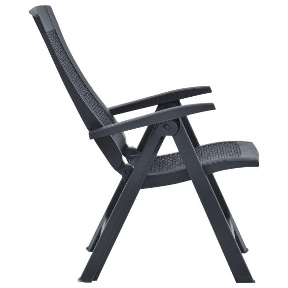 Chaises inclinables de jardin 2 pcs Plastique Anthracite