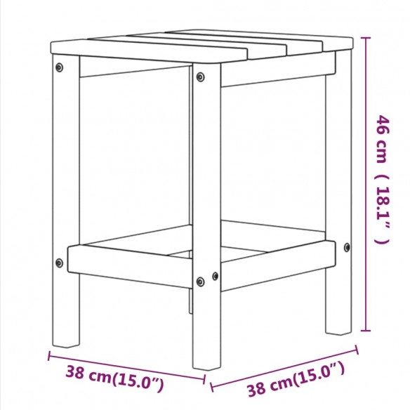 Table de jardin Adirondack Blanc 38x38x46 cm PEHD