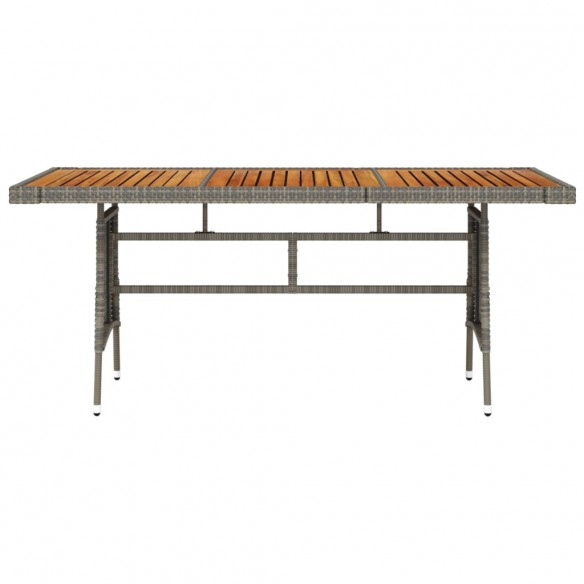 Table de jardin Gris 160x70x72 cm Résine tressée et acacia