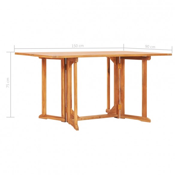 Table pliable de jardin papillon 150x90x75 cm Bois teck solide