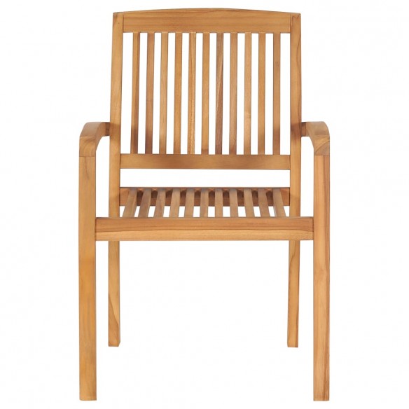 Chaises de jardin empilables 4 pcs Bois de teck solide