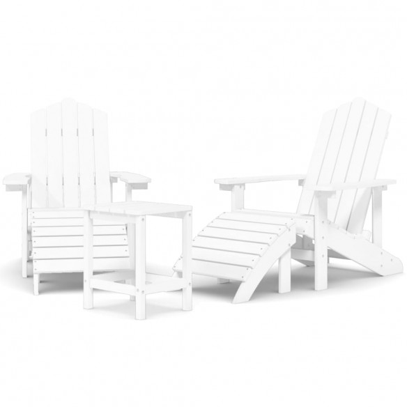 Chaises de jardin Adirondack repose-pied table PEHD Blanc