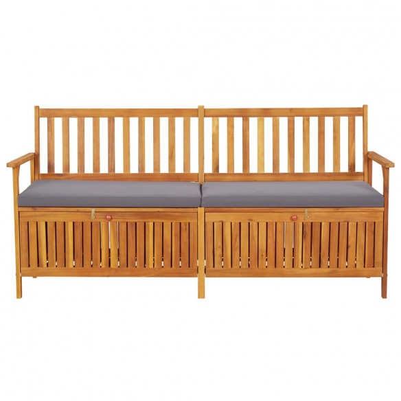 Banc de rangement avec coussin 170 cm Bois d'acacia solide