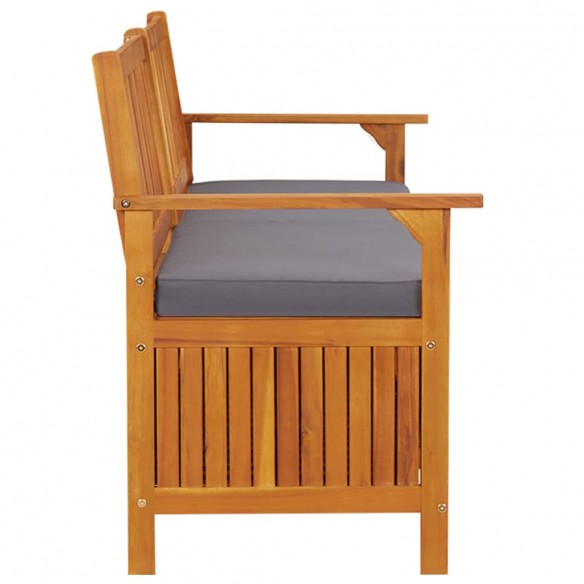 Banc de rangement avec coussin 170 cm Bois d'acacia solide