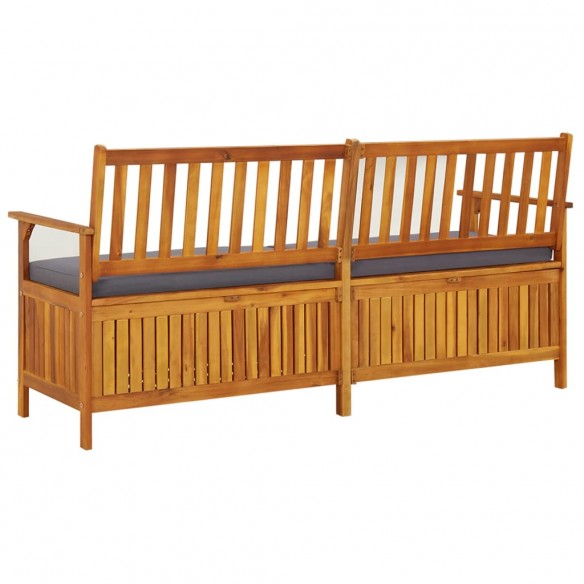 Banc de rangement avec coussin 170 cm Bois d'acacia solide