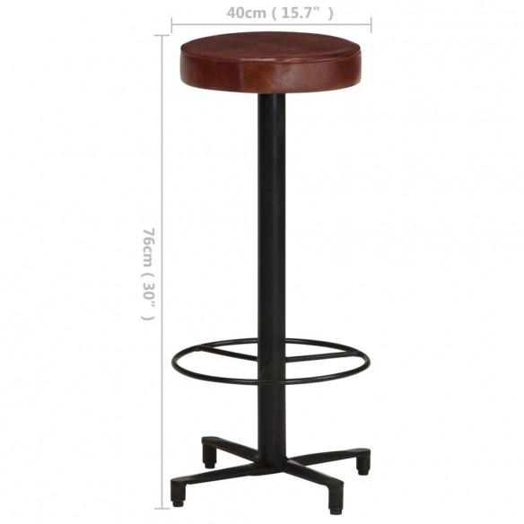 Tabourets de bar lot de 2 76 cm cuir véritable