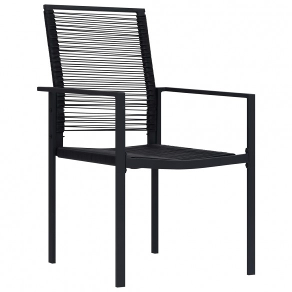 Chaises de jardin 4 pcs Rotin PVC Noir