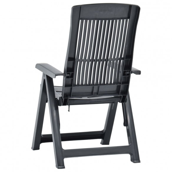 Chaises inclinables de jardin 2 pcs Plastique Anthracite