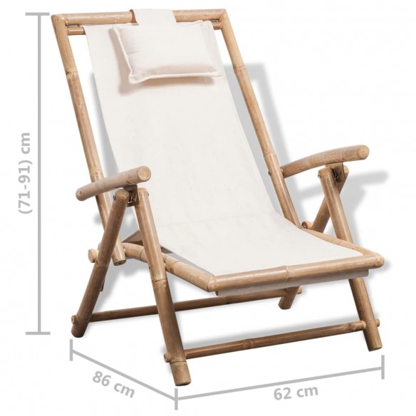 Chaise de terrasse d'extérieur Bambou