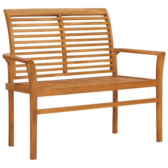 Banc de jardin avec coussin taupe 112 cm Bois de teck massif