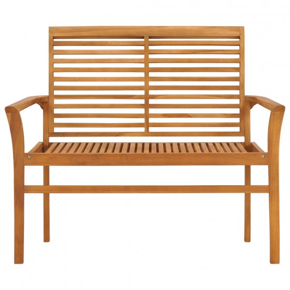 Banc de jardin avec coussin taupe 112 cm Bois de teck massif