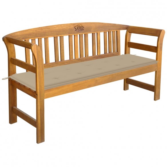 Banc de jardin avec coussin 157 cm Bois d'acacia massif