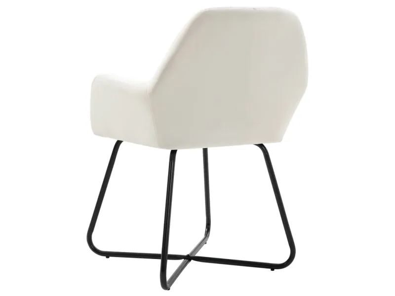 Chaises à manger lot de 2 crème tissu