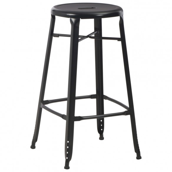 Tabourets de bar lot de 4 noir acier