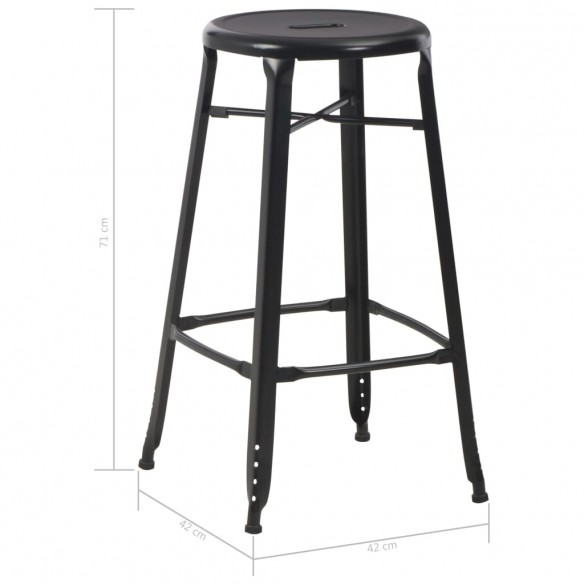 Tabourets de bar lot de 4 noir acier