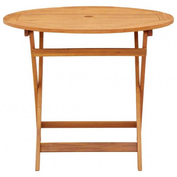 Table de jardin pliable Ø90x75 cm Bois d'eucalyptus solide