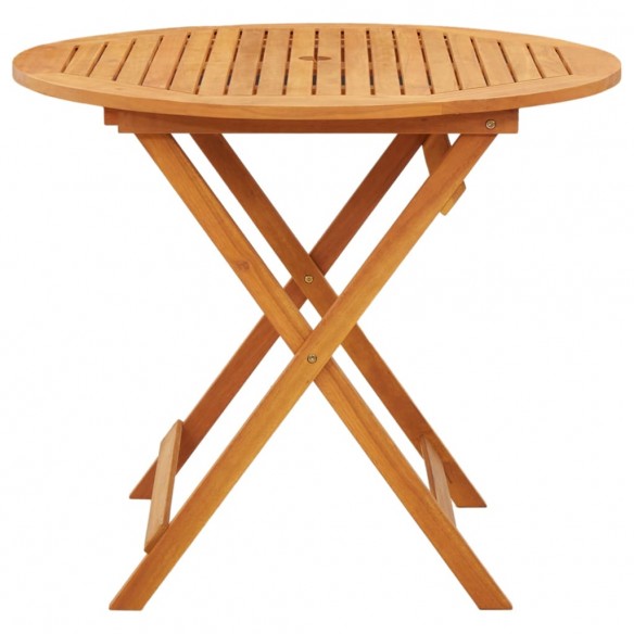 Table de jardin pliable Ø90x75 cm Bois d'eucalyptus solide