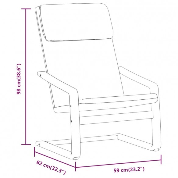 Chaise de relaxation avec repose-pied Crème Tissu