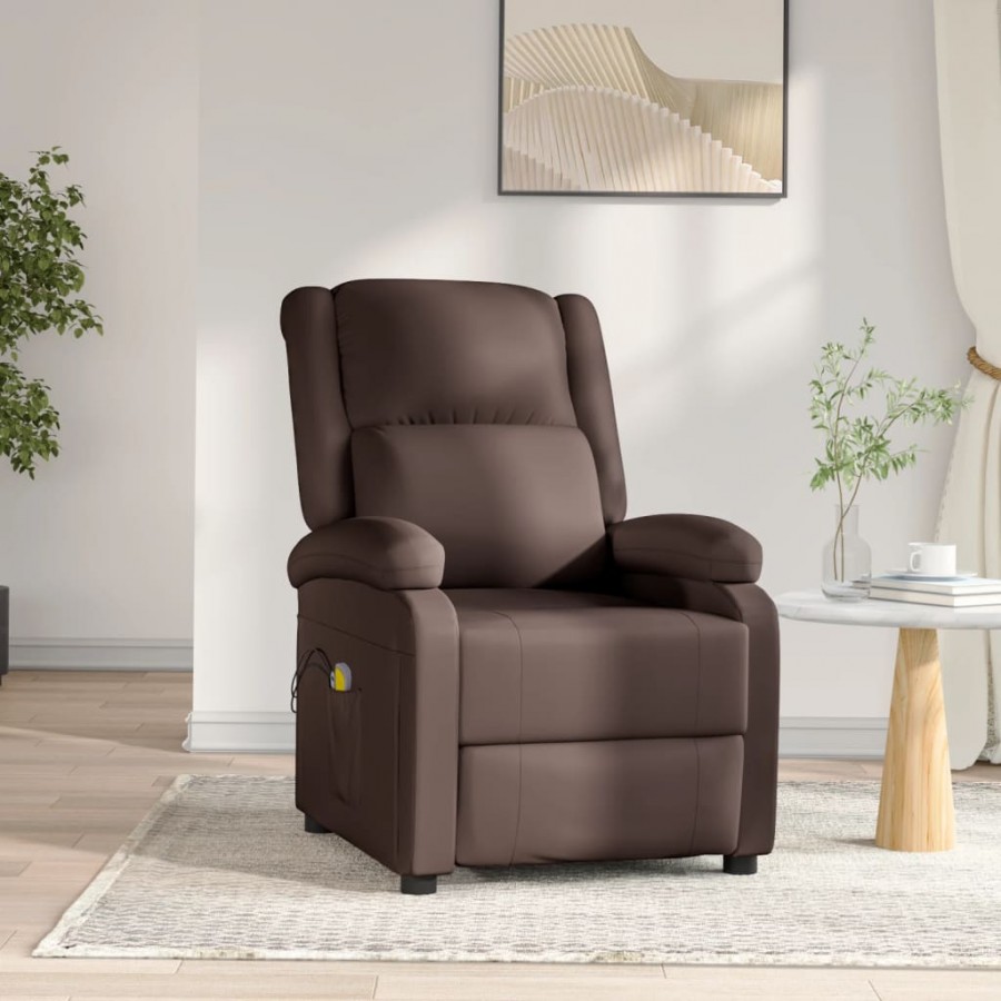 Fauteuil de massage électrique Marron Similicuir