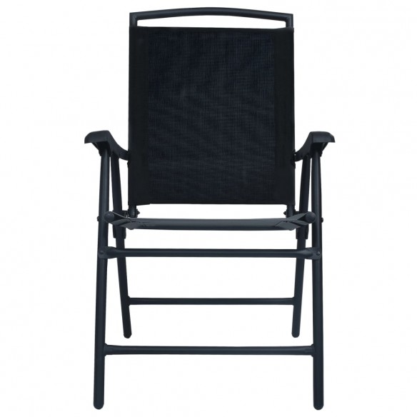 Chaises de jardin pliables 2 pcs Textilène Noir