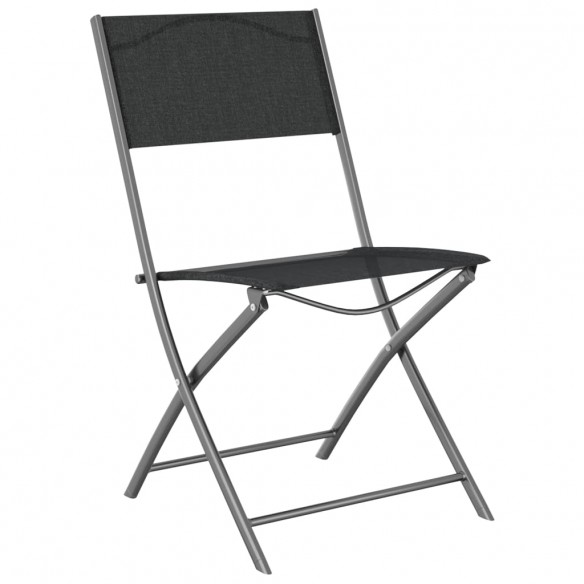 Chaises d'extérieur pliables 4 pcs Noir Acier et textilène