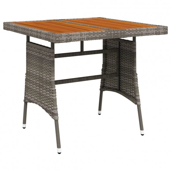 Table de jardin Gris 70x70x72 cm Résine tressée et acacia